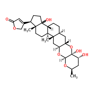 (2alpha(2S,3S,4R,6R),3beta,5alpha)-14-羥基-2,3-((四氫-3,4-二羥基-6-甲基-2H-吡喃-3,2-二基)二(氧基))-心甾-20(22)-烯內(nèi)酯結(jié)構(gòu)式_36597-51-0結(jié)構(gòu)式 (2alpha(2S,3S,4R,6R),3beta,5alpha)-14-羥基-2,3-((四氫-3,4-二羥基-6-甲基-2H-吡喃-3,2-二基)二(氧基))-心甾-20(22)-烯內(nèi)酯結(jié)構(gòu)式_36597-51-0結(jié)構(gòu)式