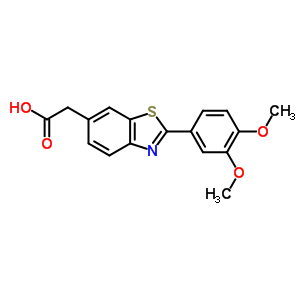 2-(3,4-Dimethoxyphenyl)-6-benzothiazoleacetic acidStructure,36782-53-3Structure 2-(3,4-Dimethoxyphenyl)-6-benzothiazoleacetic acid Structure,36782-53-3Structure