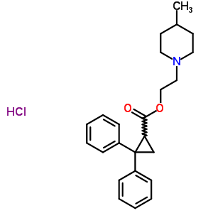 2-(4-甲基哌啶-1-基)乙基2,2-二苯基環(huán)丙烷-1-羧酸酯鹽酸鹽結(jié)構(gòu)式_37124-13-3結(jié)構(gòu)式
