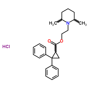 2-(2,6-二甲基哌啶-1-基)乙基2,2-二苯基環(huán)丙烷-1-羧酸酯鹽酸鹽結(jié)構(gòu)式_37124-14-4結(jié)構(gòu)式