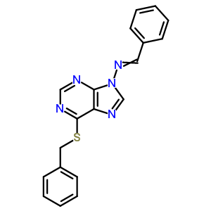 N-(6-benzylsulfanylpurin-9-yl)-1-phenyl-methanimineStructure,37154-79-3Structure N-(6-benzylsulfanylpurin-9-yl)-1-phenyl-methanimine Structure,37154-79-3Structure