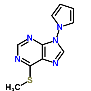 6-Methylsulfanyl-9-pyrrol-1-yl-purineStructure,37154-80-6Structure 6-Methylsulfanyl-9-pyrrol-1-yl-purine Structure,37154-80-6Structure