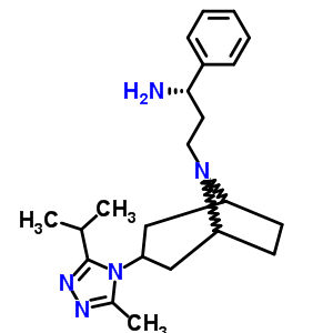 (1S)-3-[3-(3-異丙基-5-甲基-4H-1,2,4-三唑-4-基)-外-8-氮雜雙環(huán)[3.2.1]辛-8-基]-1-苯基-1-丙胺結構式_376348-71-9結構式
