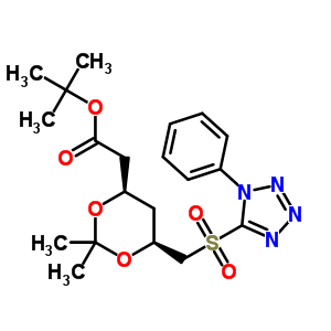 2-[(4R,6S)-2,2-二甲基-6-[(1-苯基-1H-四唑-5-基磺酰基)甲基]-1,3-二惡烷-4-基]乙酸叔丁酯結構式_380460-37-7結構式