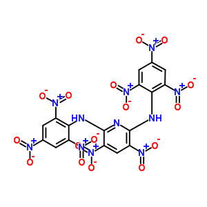 2,6-Bis,bis(picrylamino)-3,5-dinitropyridineStructure,38082-89-2Structure 2,6-Bis,bis(picrylamino)-3,5-dinitropyridine Structure,38082-89-2Structure