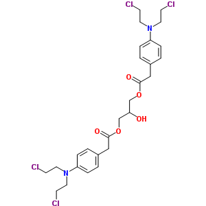 [3-[2-[4-[二(2-氯乙基)氨基]苯基]乙?；鵠氧基-2-羥基丙基]2-[4-[二(2-氯乙基)氨基]苯基]乙酸酯結(jié)構(gòu)式_38358-06-4結(jié)構(gòu)式