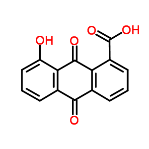 1-Anthracenecarboxylicacid, 9,10-dihydro-8-hydroxy-9,10-dioxo-Structure,38366-35-7Structure 1-Anthracenecarboxylicacid, 9,10-dihydro-8-hydroxy-9,10-dioxo- Structure,38366-35-7Structure