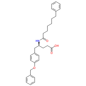 (S)-5-(4-benzyloxyphenyl)-4-((7-phenylheptanoyl)amino)pentanoic acidStructure,393569-31-8Structure (S)-5-(4-benzyloxyphenyl)-4-((7-phenylheptanoyl)amino)pentanoic acid Structure,393569-31-8Structure