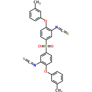 2-異硫代氰?；?4-[3-異硫代氰?；?4-(3-甲基苯氧基)苯基]磺酰基-1-(3-甲基苯氧基)苯結(jié)構(gòu)式_40939-82-0結(jié)構(gòu)式