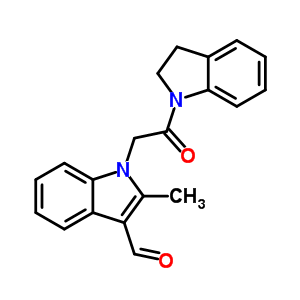 1-[2-(2,3-二氫-吲哚-1-基)-2-氧代-乙基]-2-甲基-1H-吲哚-3-甲醛結(jié)構(gòu)式_433963-38-3結(jié)構(gòu)式