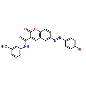 6-(4-Bromophenyl)diazenyl-n-(3-methylphenyl)-2-oxo-chromene-3-carboxamideStructure,4916-58-9Structure 6-(4-Bromophenyl)diazenyl-n-(3-methylphenyl)-2-oxo-chromene-3-carboxamide Structure,4916-58-9Structure