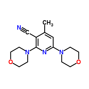 3-Pyridinecarbonitrile, 4-methyl-2,6-di-4-morpholinyl-Structure,51560-95-3Structure 3-Pyridinecarbonitrile, 4-methyl-2,6-di-4-morpholinyl- Structure,51560-95-3Structure