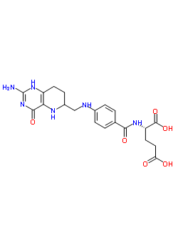 (2S)-2-[[4-[(2-氨基-4-氧代-5,6,7,8-四氫-1H-吡啶并[6,5-e]嘧啶-6-基)甲基氨基]苯甲?；鵠氨基]戊烷二酸結(jié)構(gòu)式_51989-29-8結(jié)構(gòu)式