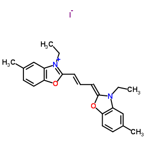 (2Z)-3-乙基-2-[(E)-3-(3-乙基-5-甲基-苯并惡唑-2-基)丙-2-烯亞基]-5-甲基-苯并惡唑碘化物結構式_52078-67-8結構式