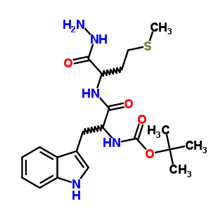 N-[1-[[1-(肼羰基)-3-甲基磺酰基-丙基]氨基甲酰]-2-(1H-吲哚-3-基)乙基]氨基甲酸叔丁酯結(jié)構(gòu)式_5262-01-1結(jié)構(gòu)式