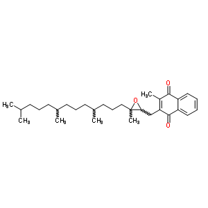 2-Methyl-3-((3-methyl-3-(4,8,12-trimethyltridecyl)oxiranyl)methyl)-1,4-naphthalenedioneStructure,52691-91-5Structure 2-Methyl-3-((3-methyl-3-(4,8,12-trimethyltridecyl)oxiranyl)methyl)-1,4-naphthalenedione Structure,52691-91-5Structure