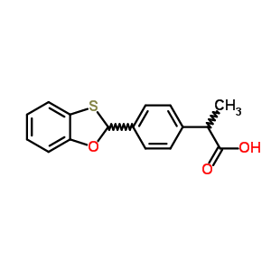 4-(1,3-Benzoxathiol-2-yl)-alpha-methylbenzeneacetic acidStructure,52787-33-4Structure 4-(1,3-Benzoxathiol-2-yl)-alpha-methylbenzeneacetic acid Structure,52787-33-4Structure
