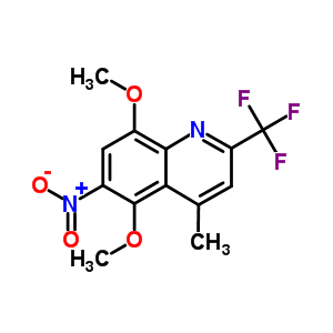5,8-Dimethoxy-4-methyl-6-nitro-2-(trifluoromethyl)quinolineStructure,52823-94-6Structure 5,8-Dimethoxy-4-methyl-6-nitro-2-(trifluoromethyl)quinoline Structure,52823-94-6Structure