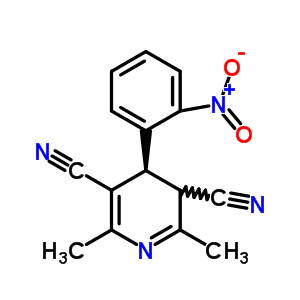 (4R)-2,6-dimethyl-4-(2-nitrophenyl)-3,4-dihydropyridine-3,5-dicarbonitrileStructure,53055-16-6Structure (4R)-2,6-dimethyl-4-(2-nitrophenyl)-3,4-dihydropyridine-3,5-dicarbonitrile Structure,53055-16-6Structure