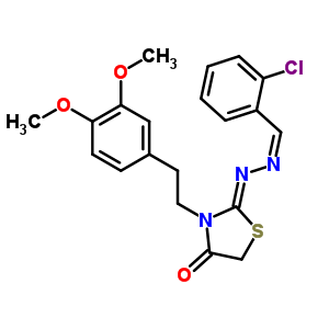 2-氯苯甲醛 [3-[2-(3,4-二甲氧基苯基)乙基]-4-氧代噻唑啉-2-基]肼酮結構式_53068-36-3結構式