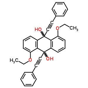 1,5-Diethoxy-9,10-bis(2-phenylethynyl)anthracene-9,10-diolStructure,53134-82-0Structure 1,5-Diethoxy-9,10-bis(2-phenylethynyl)anthracene-9,10-diol Structure,53134-82-0Structure