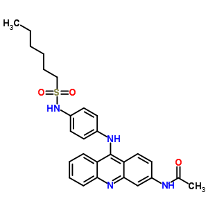 N-[4-[(3-乙?；被?9-吖啶基)氨基]苯基]-1-己烷磺酰胺結(jié)構(gòu)式_53222-05-2結(jié)構(gòu)式