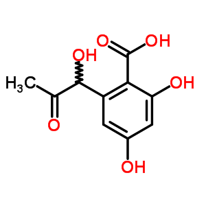 2,4-Dihydroxy-6-(1-hydroxy-2-oxopropyl)benzoic acidStructure,53279-31-5Structure 2,4-Dihydroxy-6-(1-hydroxy-2-oxopropyl)benzoic acid Structure,53279-31-5Structure