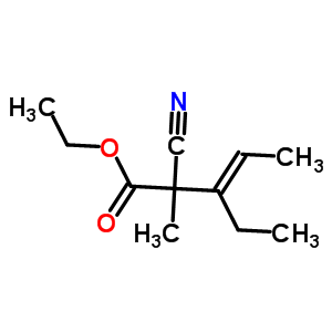 Ethyl (3e)-2-cyano-3-ethyl-2-methyl-3-pentenoateStructure,53608-83-6Structure Ethyl (3e)-2-cyano-3-ethyl-2-methyl-3-pentenoate Structure,53608-83-6Structure