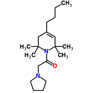 1,2,3,6-Tetrahydro-4-butyl-1-(1-pyrrolidinylacetyl)-2,2,6,6-tetramethylpyridineStructure,53725-47-6Structure 1,2,3,6-Tetrahydro-4-butyl-1-(1-pyrrolidinylacetyl)-2,2,6,6-tetramethylpyridine Structure,53725-47-6Structure
