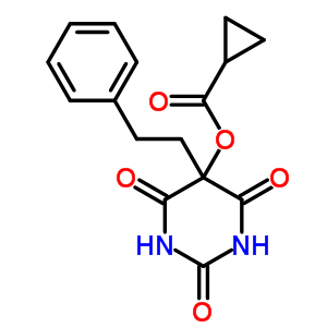 5-(環(huán)丙基羰基氧基)-5-(1-苯基乙基)-2,4,6(1h,3h,5h)-嘧啶三酮結(jié)構(gòu)式_53761-10-7結(jié)構(gòu)式