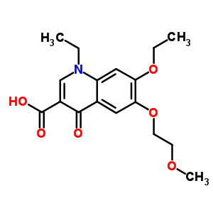 7-Ethoxy-1-ethyl-1,4-dihydro-6-(2-methoxyethoxy)-4-oxo-3-quinolinecarboxylic acidStructure,53776-43-5Structure 7-Ethoxy-1-ethyl-1,4-dihydro-6-(2-methoxyethoxy)-4-oxo-3-quinolinecarboxylic acid Structure,53776-43-5Structure