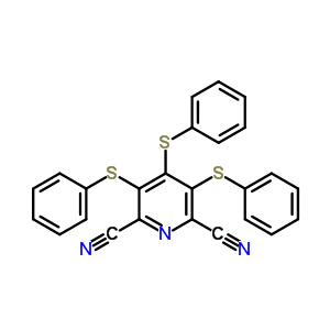 2,6-Pyridinedicarbonitrile, 3,4,5-tris(phenylthio)-Structure,53862-54-7Structure 2,6-Pyridinedicarbonitrile, 3,4,5-tris(phenylthio)- Structure,53862-54-7Structure