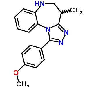 5,6-二氫-1-(4-甲氧基苯基)-4-甲基-4H-[1,2,4]噻唑并[4,3-a][1,5]苯并二氮雜卓結(jié)構(gòu)式_54028-93-2結(jié)構(gòu)式