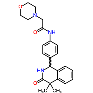 4-(4,4-二甲基-3-氧代-1,2,3,4-四氫異喹啉-1-基)-2-嗎啉乙酰苯胺結(jié)構(gòu)式_54087-47-7結(jié)構(gòu)式