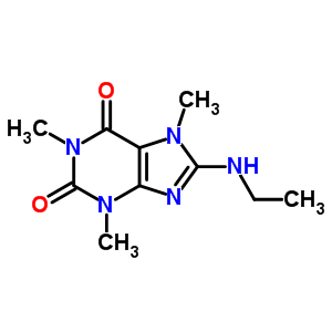1H-purine-2,6-dione,8-(ethylamino)-3,7-dihydro-1,3,7-trimethyl-Structure,5436-10-2Structure 1H-purine-2,6-dione,8-(ethylamino)-3,7-dihydro-1,3,7-trimethyl- Structure,5436-10-2Structure