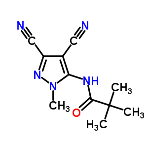 N-(4,5-dicyano-2-methyl-pyrazol-3-yl)-2,2-dimethyl-propanamideStructure,54385-56-7Structure N-(4,5-dicyano-2-methyl-pyrazol-3-yl)-2,2-dimethyl-propanamide Structure,54385-56-7Structure