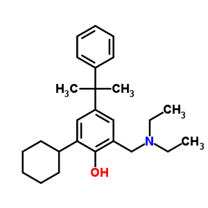 2-環(huán)己基-6-(二乙基氨基甲基)-4-(2-苯基丙烷-2-基)苯酚結(jié)構(gòu)式_5442-67-1結(jié)構(gòu)式