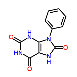 9-Phenyl-3,7-dihydropurine-2,6,8-trioneStructure,5443-39-0Structure 9-Phenyl-3,7-dihydropurine-2,6,8-trione Structure,5443-39-0Structure