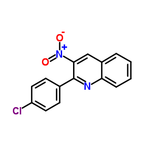 Quinoline,2-(4-chlorophenyl)-3-nitro-Structure,5443-78-7Structure Quinoline,2-(4-chlorophenyl)-3-nitro- Structure,5443-78-7Structure