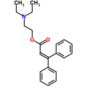Acrylic acid, 3,3-diphenyl-, 2-(diethylamino)ethyl ester, hydrochlorideStructure,5449-57-0Structure Acrylic acid, 3,3-diphenyl-, 2-(diethylamino)ethyl ester, hydrochloride Structure,5449-57-0Structure