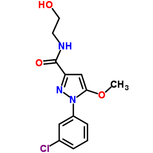 1-(3-Chlorophenyl)-n-(2-hydroxyethyl)-5-methoxy-1h-pyrazole-3-carboxamideStructure,54708-74-6Structure 1-(3-Chlorophenyl)-n-(2-hydroxyethyl)-5-methoxy-1h-pyrazole-3-carboxamide Structure,54708-74-6Structure