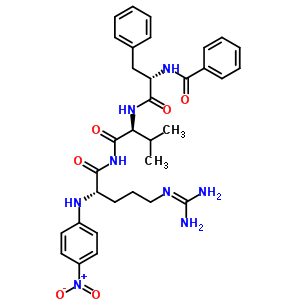 N-苯甲酰-L-苯丙-L-纈氨酰-L-精氨酸-4-硝基苯胺鹽酸鹽結(jié)構(gòu)式_54799-93-8結(jié)構(gòu)式
