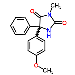 2,4-Imidazolidinedione,5-(4-methoxyphenyl)-3-methyl-5-phenyl-Structure,54833-61-3Structure 2,4-Imidazolidinedione,5-(4-methoxyphenyl)-3-methyl-5-phenyl- Structure,54833-61-3Structure