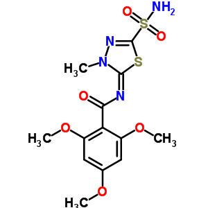 N-(4,5-dihydro-4-methyl-2-sulfamoyl-1,3,4-thiadiazol-5-ylidene)-2,4,6-trimethoxybenzamideStructure,55217-92-0Structure N-(4,5-dihydro-4-methyl-2-sulfamoyl-1,3,4-thiadiazol-5-ylidene)-2,4,6-trimethoxybenzamide Structure,55217-92-0Structure