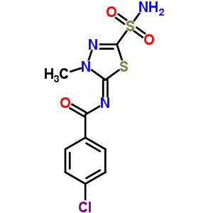 4-Chloro-n-(4,5-dihydro-4-methyl-2-sulfamoyl-1,3,4-thiadiazol-5-ylidene)benzamideStructure,55217-94-2Structure 4-Chloro-n-(4,5-dihydro-4-methyl-2-sulfamoyl-1,3,4-thiadiazol-5-ylidene)benzamide Structure,55217-94-2Structure
