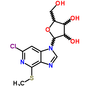 6-氯-4-(甲基硫代)-1-b-d-呋核亞硝脲-1H-咪唑并[4,5-c]吡啶結構式_55385-43-8結構式