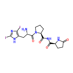 5-氧代脯氨酰-2,4(5)-二碘組氨酰-脯氨酰胺結構式_55536-96-4結構式