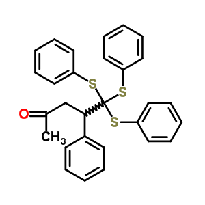 4-Phenyl-5,5,5-tris(phenylsulfanyl)pentan-2-oneStructure,56003-68-0Structure 4-Phenyl-5,5,5-tris(phenylsulfanyl)pentan-2-one Structure,56003-68-0Structure