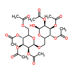 6-O-(2,3,4,6-四-O-乙酰基-β-D-吡喃葡萄糖)-D-葡萄糖 2,3,4-三乙酸酯結(jié)構(gòu)式_56253-33-9結(jié)構(gòu)式
