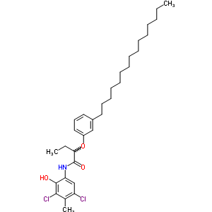 N-(3,5-dichloro-2-hydroxy-4-methylphenyl)-2-(3-pentadecylphenoxy)butanamideStructure,56339-92-5Structure N-(3,5-dichloro-2-hydroxy-4-methylphenyl)-2-(3-pentadecylphenoxy)butanamide Structure,56339-92-5Structure